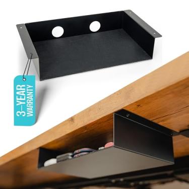 Imagem de COREMINDED Under Desk Storage Shelf, Under Desk Tray, Carbon Steel Under Shelf Storage, Under The Desk Storage Small Shelf For Desk, Under Table Storage, Gaming Desk Accessories - 13 * 8 * 2.8 in