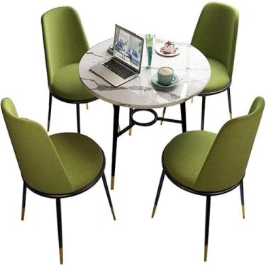 Imagem de Pernas De Metal Cadeiras De Sala De Estar, Negociar Mesas E Cadeiras Combinação De Mármore Pequena Mesa Redonda Cadeira De Canto De Recepção, 1