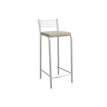 Imagem de Banqueta De Cozinha Gênova 1b705cr Aço 1 Un Cromado-linho Bege Fendi - Kappesberg