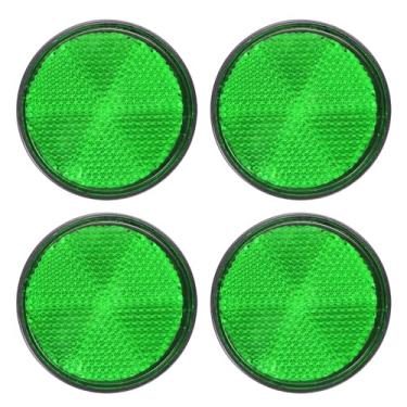 Imagem de PATIKIL Refletores traseiros redondos, 4 peças refletor de aviso refletor de segurança plástico universal para motocicleta com suporte de parafuso M6 para carro, motocicleta, reboque, bicicleta