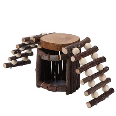 Imagem de Yunir Brinquedo Engraçado de Madeira para Hamster de Estimação, de Escalada Segura e Casa Aconchegante para Exercícios e Sono, Ideal para Proprietários de Animais Pequenos