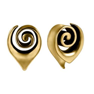 Imagem de 2 peças alargadores de orelha vintage formato de lágrima espiral 316L aço inoxidável expansor de orelha extensor piercing calibre orelha joias corporais 8 mm-25 mm, 5/8"(16mm), Aço inoxidável, Sem
