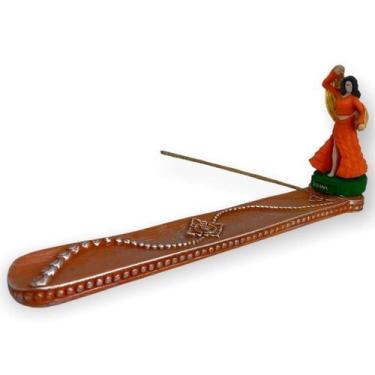 Imagem de Incensário Régua Cigana Laranja 24Cm Em Resina - Bialluz Presentes