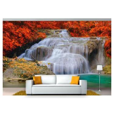 Imagem de Papel De Parede Cachoeira Natureza Outono 3D 6M² Nch113 - Você Decora