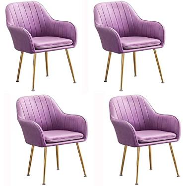 Imagem de Cadeira de jantar, cadeiras de recepção de escritório, conjunto de cadeiras de jantar de negócios, conjunto de 4 cadeiras de jantar de cozinha, conjunto de 4 com pernas de metal, assento e encostos de