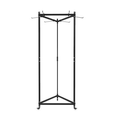 Imagem de YTLEMON Suporte de tapete de ioga para pendurar, carrinho de tapete de ioga com rodinhas no chão, suporte de armazenamento de grande capacidade, com furador, prateleira de armazenamento de tubo