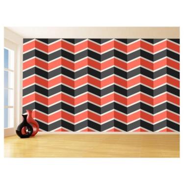 Imagem de Papel De Parede 3D Sala Chevron Zig Zag Listras 3,5M Zig29 - Você Deco