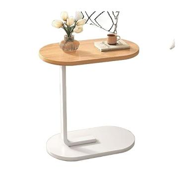 Imagem de Mesa lateral mesa simples de borda de sofá moderna sala de estar mesa de café balcão de madeira quarto doméstico cabeceira leitura mesa de canto mesa de centro para sala de estar (cor: cor de madeira original)