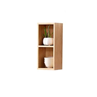 Imagem de Estantes de parede prateleira de parede de madeira maciça prateleira de TV rack de armazenamento de várias células decoração de parede para quarto 2 cores, 4 tamanhos (tamanho: 88 × 15,5 × 19 cm