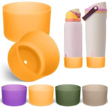 Imagem de Mity rain 2 peças de bota de silicone para garrafa de água Owala 680.4 g 850.5 g 947.2 g 1,134.0 g acessórios, bota translúcida para FreeSip/Twist/Tumbler/Flip, protetor inferior de manga protetora