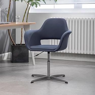 Imagem de LULUMAIC Cadeira de escritório com encosto alto sem rodízios, cadeira de escritório com pernas cruzadas, cadeiras de trabalho com braços ajustáveis giratórias, cadeira de computador para escritório e