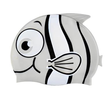 Imagem de Touca de Natação Infantil de Silicone Hipoalergênica Confortável Fácil de Colocar Sem Látex Diversas Cores Escolha a Sua Cor Favorita (Cinza)