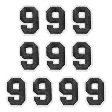 Imagem de PATIKIL Remendos de números bordados, 10 peças de números, 9 apliques bordados costurados em decalques com adesivo passado 4 cm para roupas, vestidos, jeans, sapatos, chapéu, faça você mesmo, preto