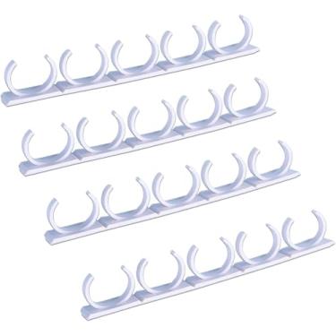 Imagem de 4 Faixas de Prateleiras para Temperos Grifos Clip Tempero Adesivo Organizador Suporta 20 Potinhos Prateleira Organizadora com Grifo Força Despensa Suporte Armazenamento