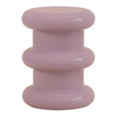 Imagem de Fxzqgnh Banqueta Redonda Criativa para Trocar Sapatos, Ideal para Sala de Estar E Quarto, Roxo