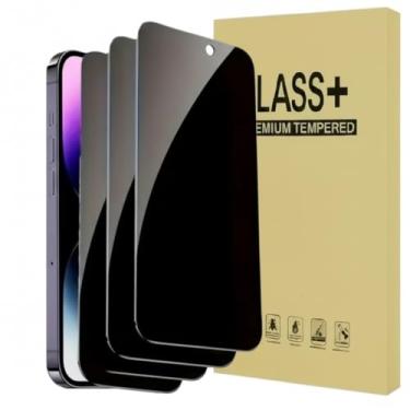 Imagem de Pacote com 3 protetores de tela de privacidade para iPhone 12 Pro Max, vidro temperado, tela de privacidade antiespionagem para acessórios do iPhone 12 Pro Max, película privada adequada para capas