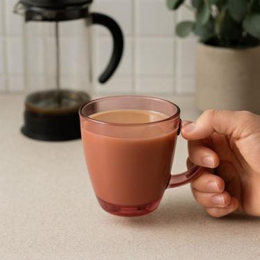 Imagem de Caneca de Vidro Grossa Rosa 310ml Thika Alta Qualidade Pink