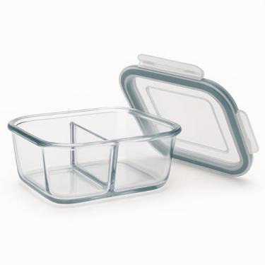 Imagem de Pote de Vidro Hermético Com Divisoria 640ml Marmita Alimento