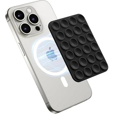 Imagem de PAIDAAR Suporte de telefone com sucção magnética para capa MagSafe, suporte de telefone adesivo removível para maquiagem mãos-livres/selfie/transmissão ao vivo/vlog para TikTok e Instagram influencer