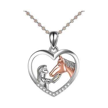 Imagem de Colar Criativo De Amizade Com Cavalo Para Mulheres, Pingente De Amor H