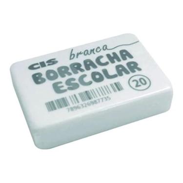 Imagem de Borracha Escolar Grande CIS, Branca, pacote de 2