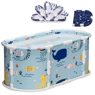 Imagem de Banheira portátil de 114 cm sem instalação, banheira dobrável para adultos, banheiras dobráveis de gelo não infláveis, banheira de hidromassagem separada para chuveiro, banhos de imersão para família