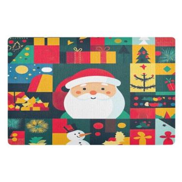 Imagem de STAYTOP Lindo tapete de porta de Papai Noel, entrada externa, 81 x 50 cm, tapete de boas-vindas ao ar livre/interno, tapetes de banho fofos, capacho frontal antiderrapante para entrada, pátio, áreas