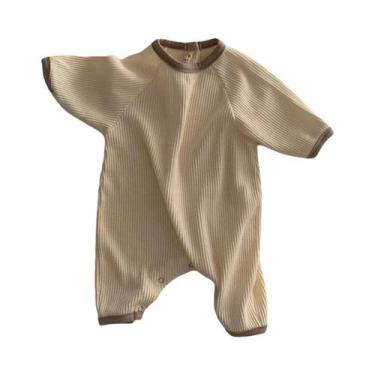 Imagem de Macacão De Algodão De Manga Longa Arco-Íris Para Bebês Meninas E Menin