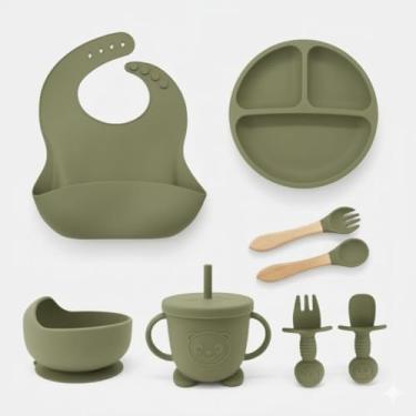 Imagem de Kit Introdução Alimentar refeição do Bebe kit 8 pecas Silicone livre de BPA
