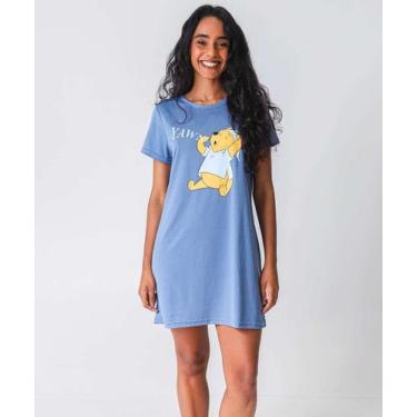 Imagem de Camisola Feminina Ursinho Puff Disney Azul-72048, Azul, G