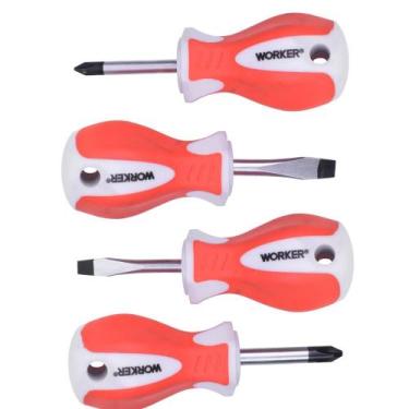 Imagem de Jogo Chave De Fenda E Phillips Toco 04 Pçs Worker - 340456