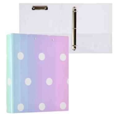 Imagem de Fichário de prancheta de bolinhas arco-íris pastel comporta 200 folhas de pasta de arquivos para material escolar e de escritório, pacote com 2