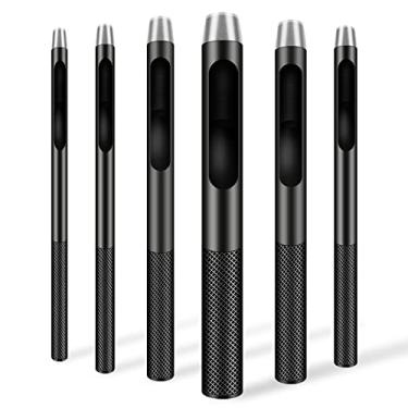 Imagem de AsonTao Furador de Couro, Furador de Couro(Furador de Cinto de 6 Peças), Furador Preto de Nível Industrial, Polido À Mão, Mais Afiado e Durável para Pulseira de Relógio de Couro, C (, Claro)