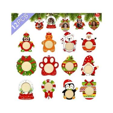 Imagem de Porta-retratos De Madeira 2D Com Tema De Natal, Decoração DIY Para Árv