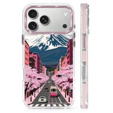 Imagem de casesok Capa para iPhone 17 Pro Max compatível com Magsafe, design estético claro bonito para meninas e mulheres, capa rígida protetora antiqueda para iPhone 17 Pro Max - cidade de anime japonês e rua