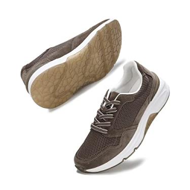 Imagem de DASENGYE Tênis feminino moderno antiderrapante confortável com cadarço e malha para caminhada feminino, Café, 8