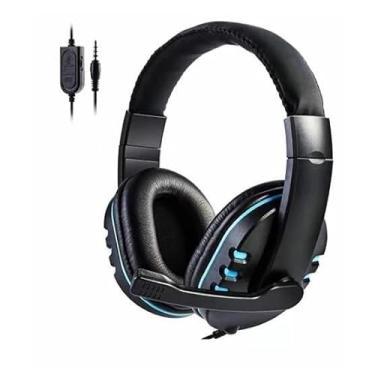 Imagem de Headset Gamer com Fio Microfone Entrada P3 Fone de Ouvido Anti Ruído - Headphone Compatível com Xbox One, PS4, PS5 e PC Controlador de volume
