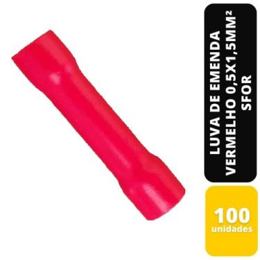 Imagem de Kit c/100 luva de emenda vermelho 0,5x1,5mm² sfor - SFORPLAST