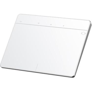 Imagem de Trackpad sem fio, superfície de vidro temperado com multitoque, touchpad USB fino recarregável com navegação de alta precisão para Windows8/10/11 desktop/notebook/PC (MG3 branco)