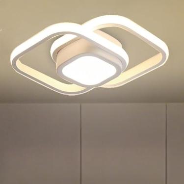 Imagem de Luminária de Teto Plafon LED Moderna 3 Cores (110V/220V) – Lustre Minimalista para Sala, Quarto, Cozinha e Corredor(Estilo A/Branco(110V-220V))
