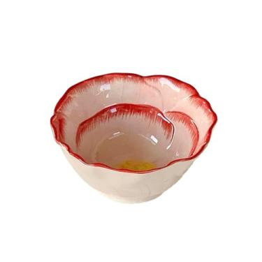Imagem de Tigela de cerâmica de flor coreana prato de sobremesa casa iogurte salada de frutas - tigela de 15 cm