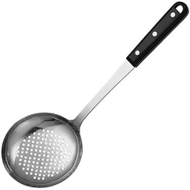 Imagem de Coadores de alimentos Escorredor escumadeira de aço inoxidável utensílio de cozinha escumadeira de metal colher de cozinha coador sopas macarrão (cor: A) (D)