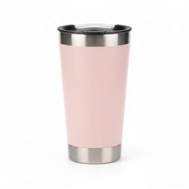 Imagem de Copo Térmico Inox 473ml com Tampa Caneca Isolada Bebida Quente Fria Portátil(ROSA)