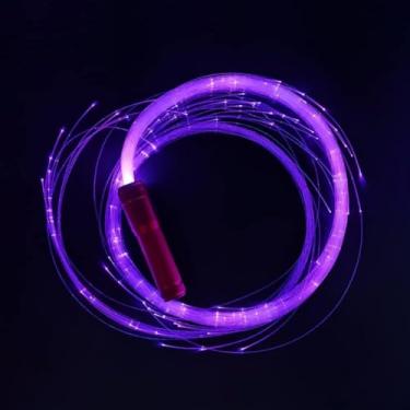Imagem de Chicote de fibra óptica LED chicote de fibra óptica super brilhante 50 padrões de efeito de cor rotação de 360° para dança, festa, show de luzes, (cor: preto) (azul)