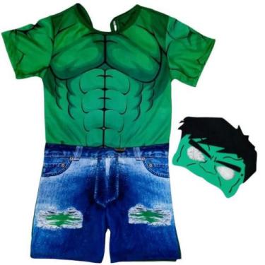 Imagem de Fantasia Infantil Hulk com Máscara - MWM Kids, Verde, GG