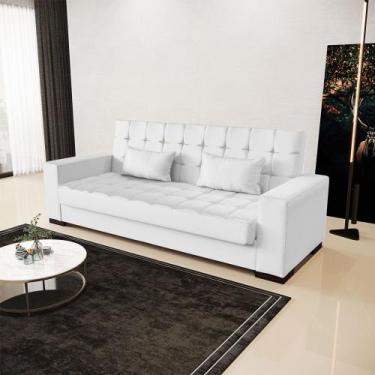 Imagem de Sofá Cama 02 Lugares 210cm Lisboa Sintético Branco D03 - D'Rossi
