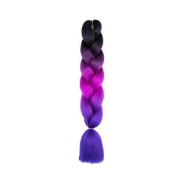 Imagem de Extensões De Cabelo Sintético Afro Ombre DIY De 24 Polegadas Para Tran
