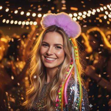 Imagem de Tiara Feminina Acessório Cabeça Carnaval Enfeites Coloridos - Lika Bij