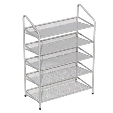 Imagem de Prateleira de sapateira organizador de sapatos multicamadas suporte de sapato de metal organizador de armazenamento de sapatos de ferro grande capacidade economia de espaço para entrada quarto