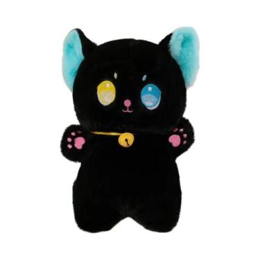 Imagem de Brinquedo De Pelúcia Gato Preto E Branco De 25cm, Boneco De Animal De 
